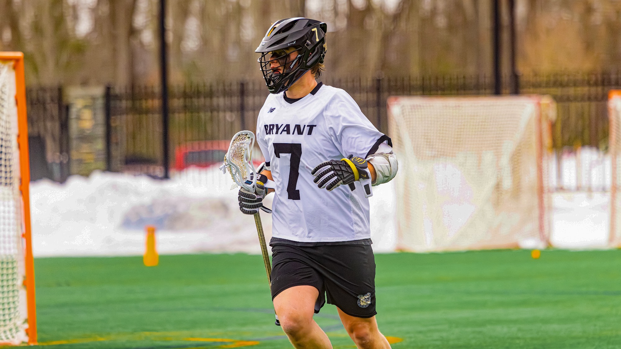 Owen West looks over to his right