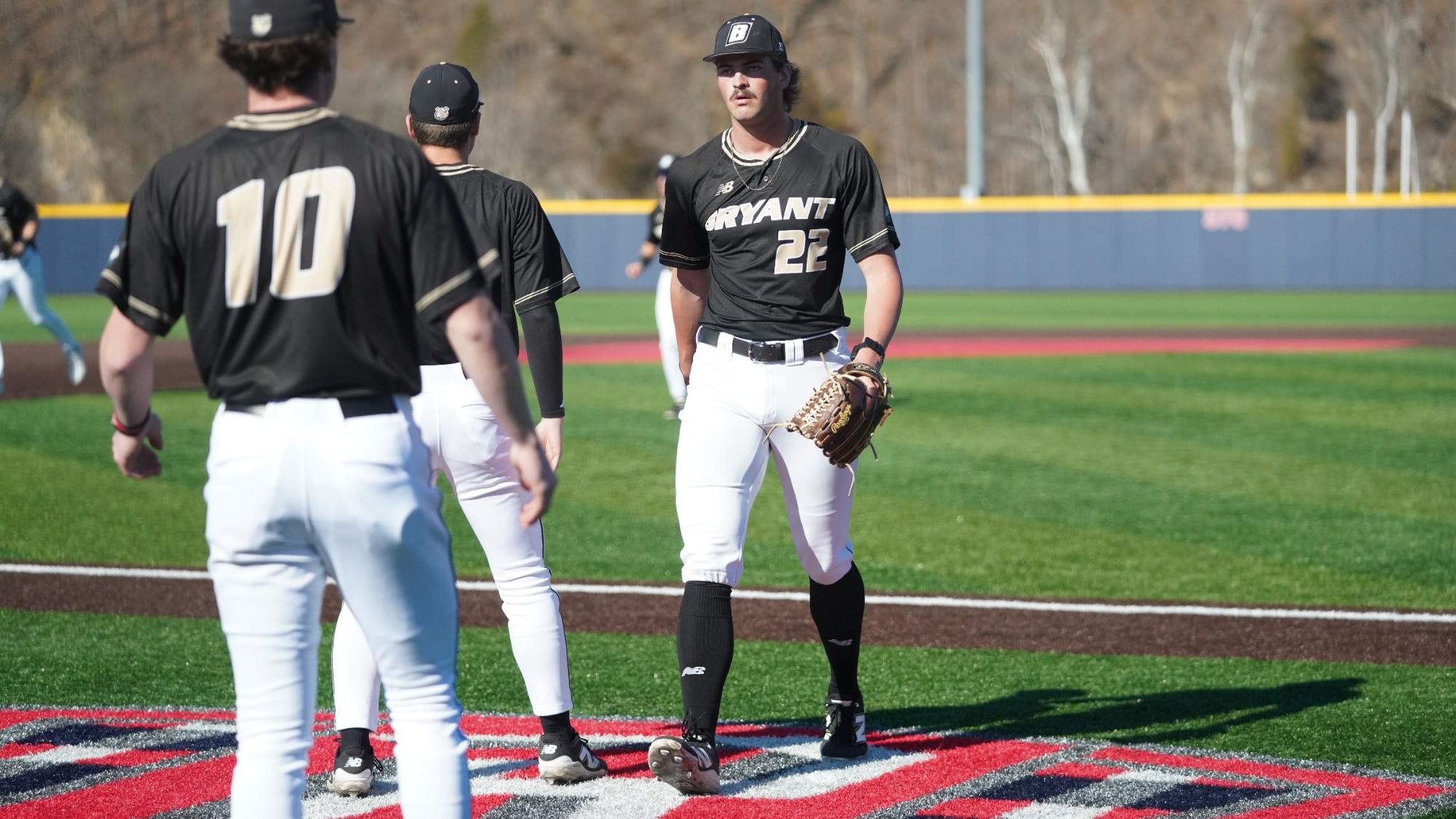 Dylan Scudder walks off the mount at Radford
