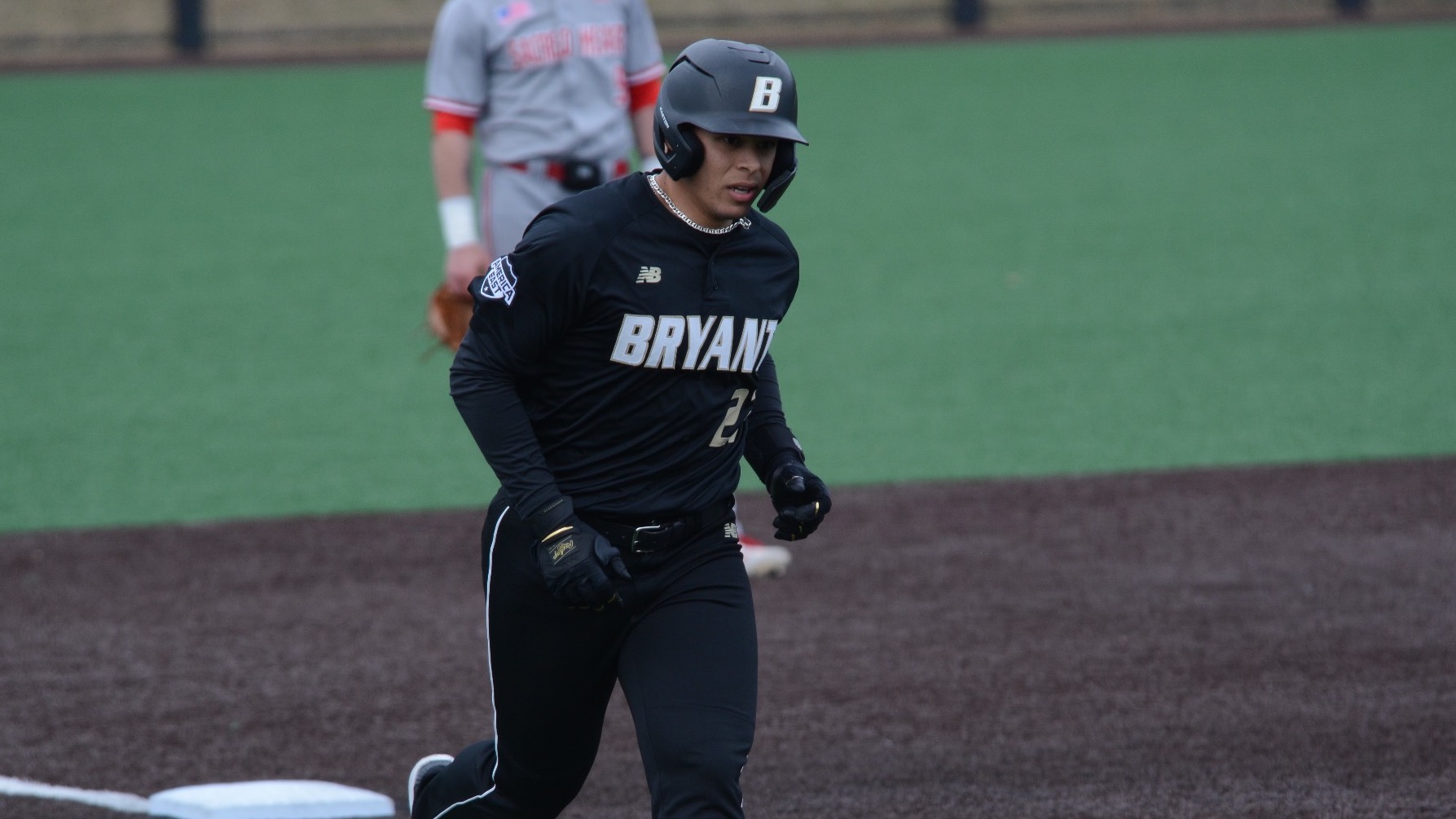 Ellis Garcia heads home after homering versus Sacred Heart