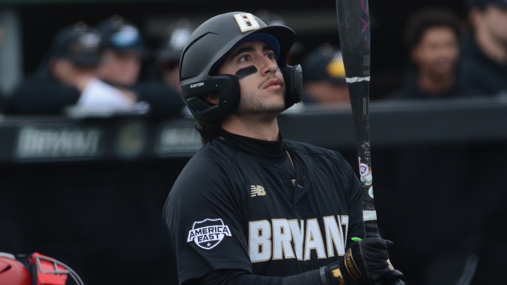 Carlos Irizarry waits for his at bat against Sacred Heart 