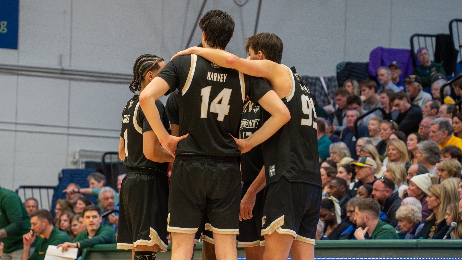 Team huddle at UVM during AE Quarterfinals