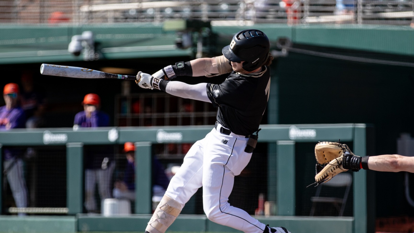 Gavin Greger Swings at a Pitch against Clemson