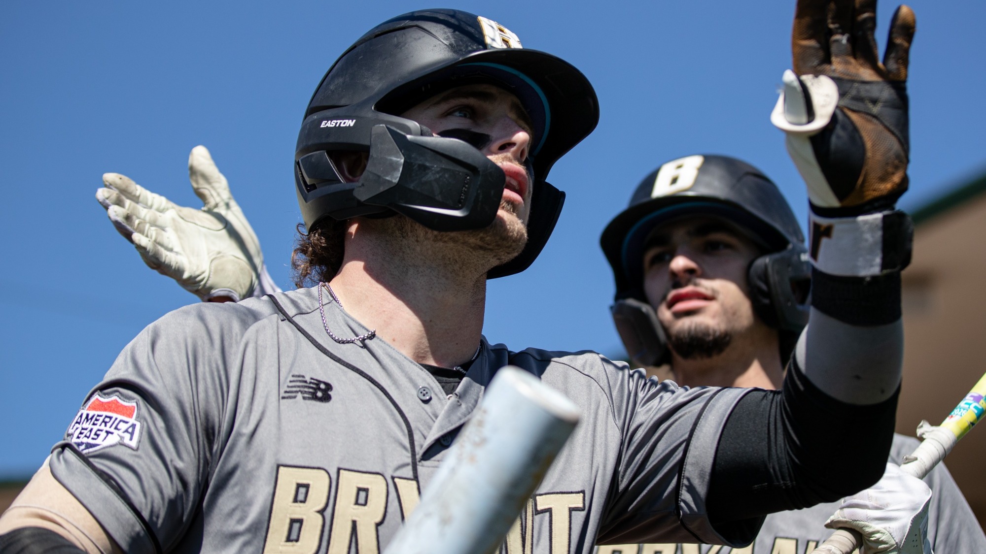 Gavin Greger High Fives Teammates entering the dugout
