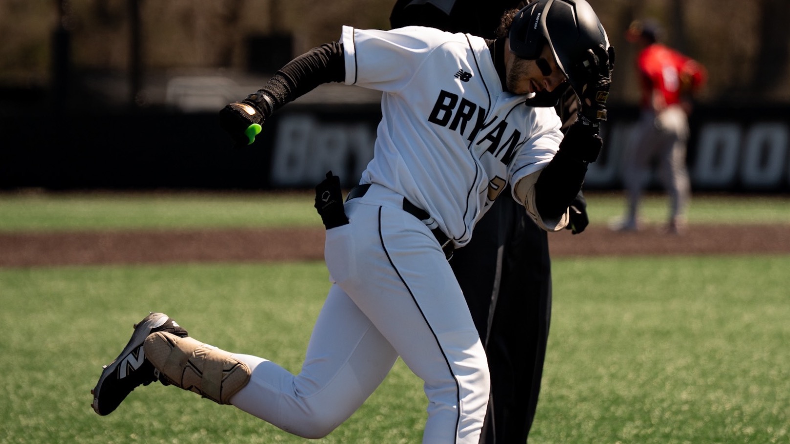 Carlos Irizarry rounds third on a home run vs NJIT