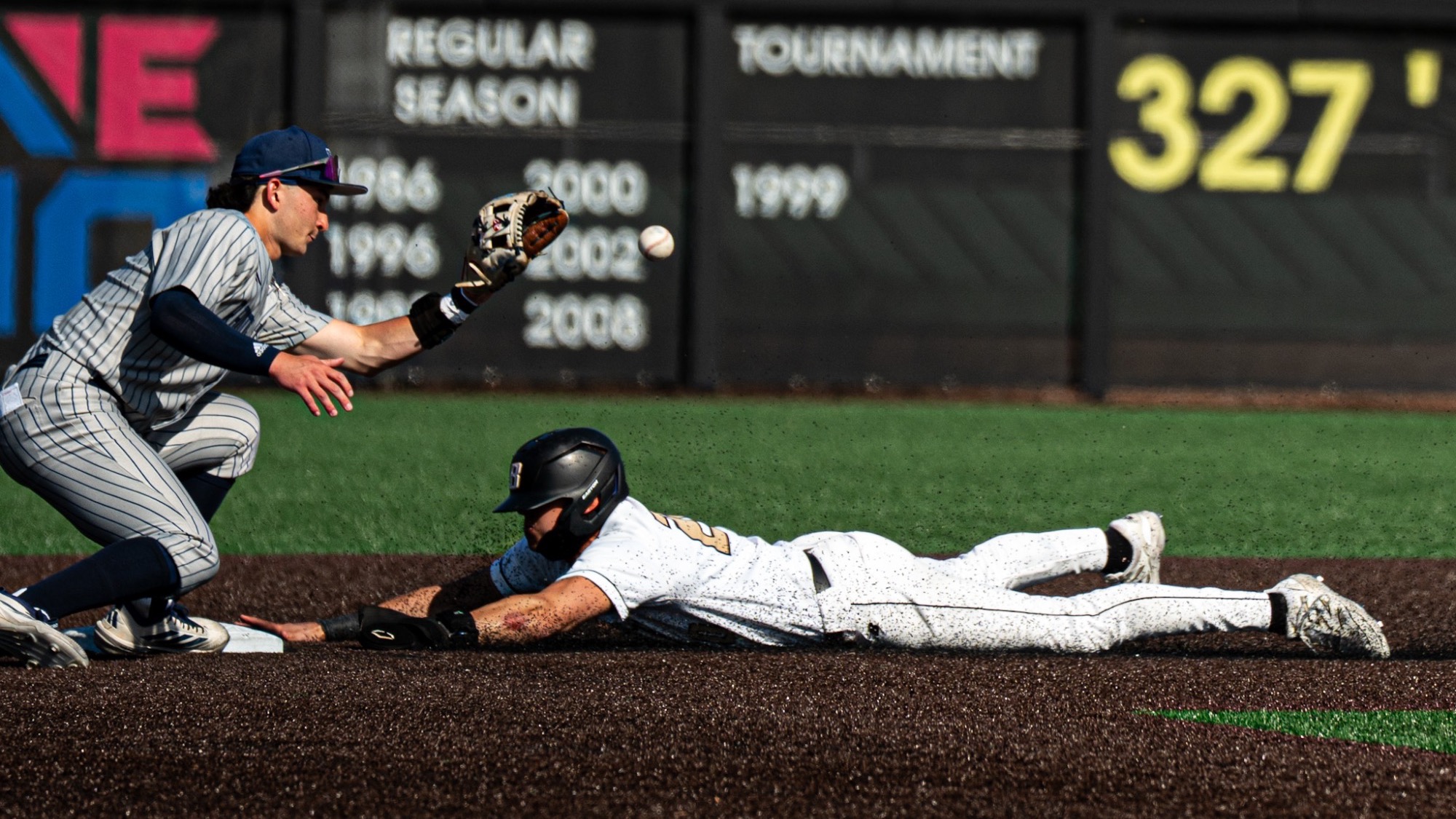 Charlie Saul steals second vs  URI