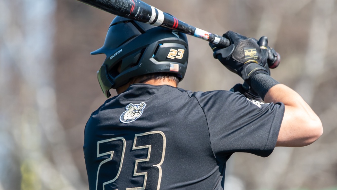 Ellis Garcia readies for a pitch vs UAlbany