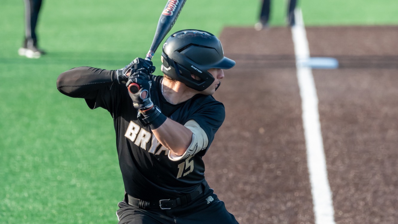 Justin Hackett awaits a pitch vs UAlbany 
