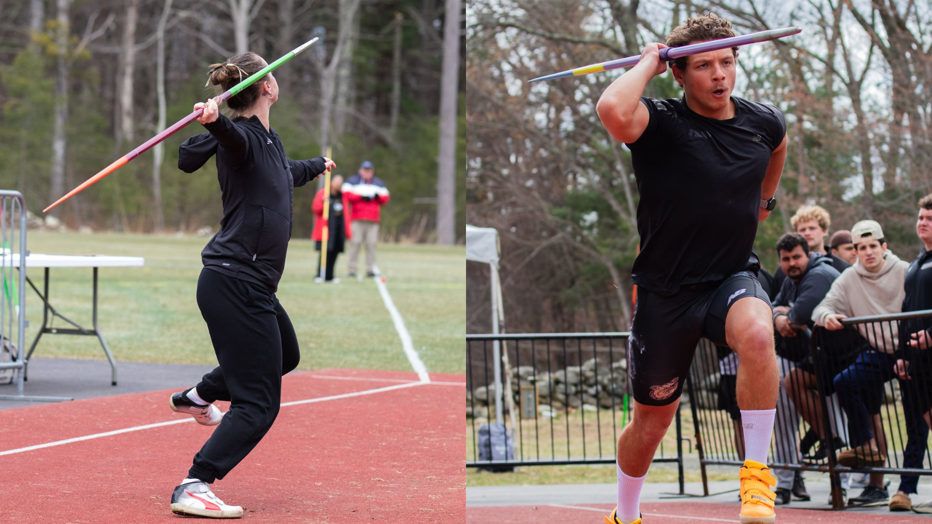 Aiden Guarneri and Shelby Anderson dominating in the Javelin throw
