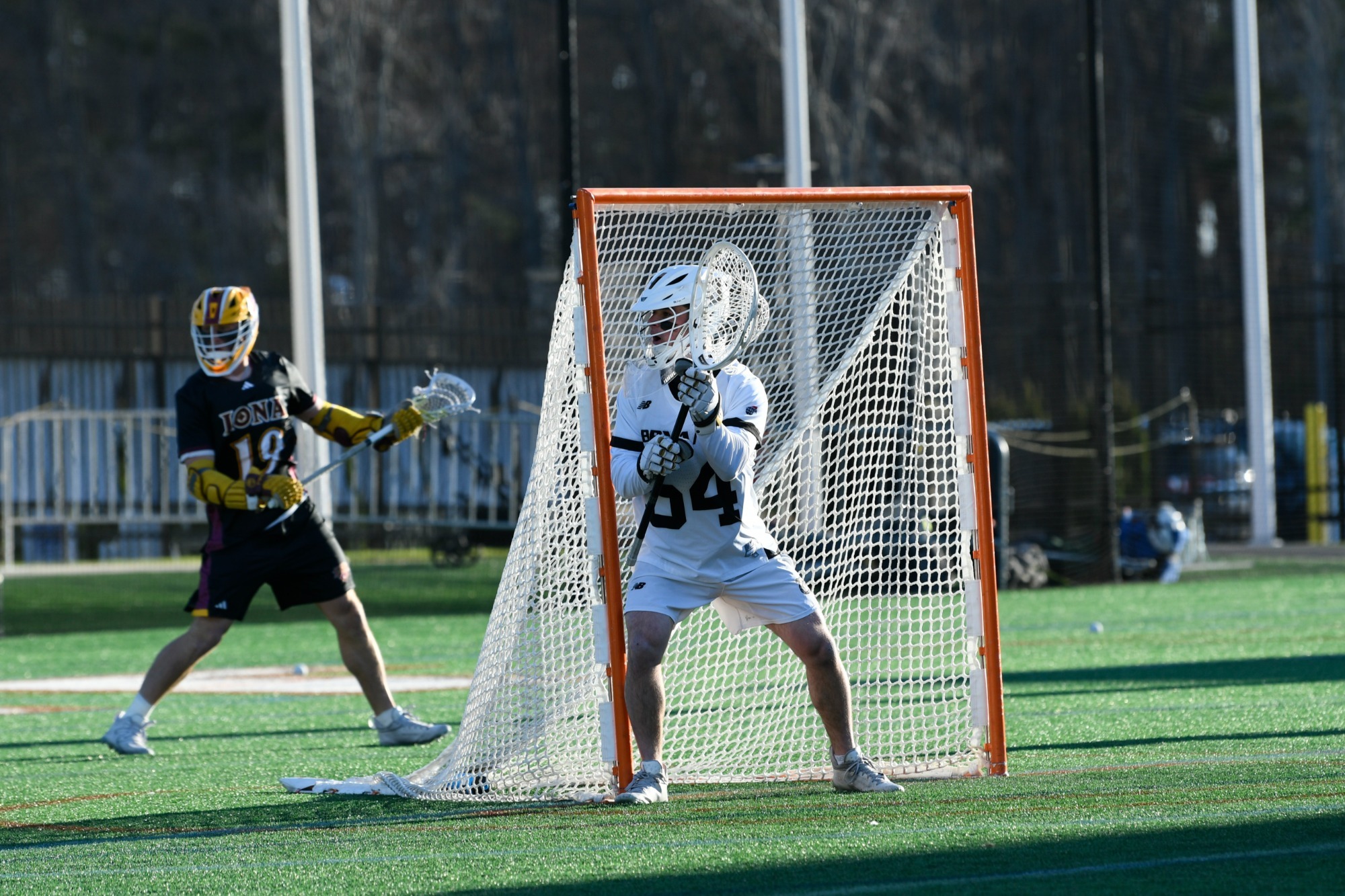James Carr peers over to his right to watch the play develop
