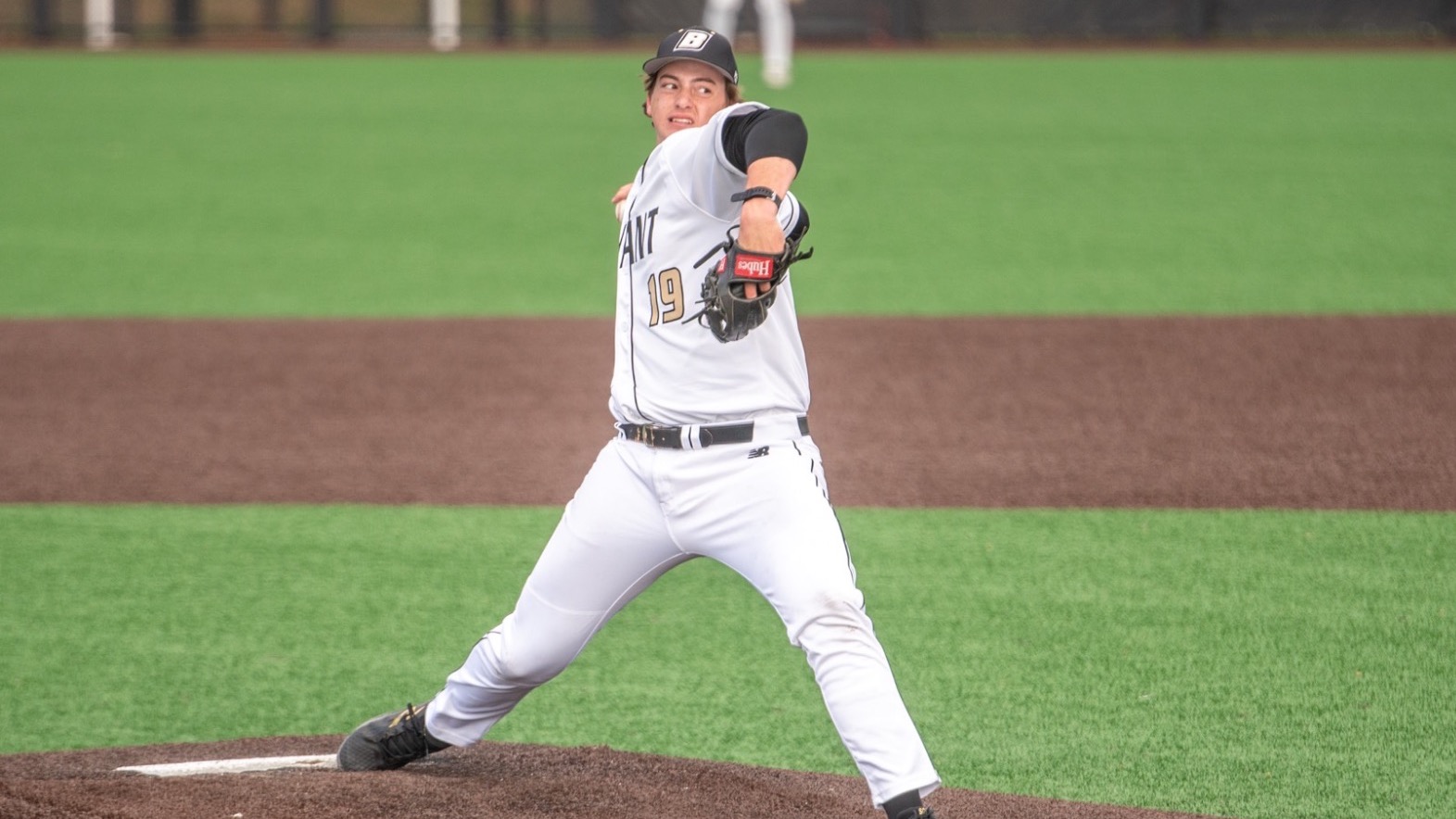 Tom Galusha throws a pitch vs UConn