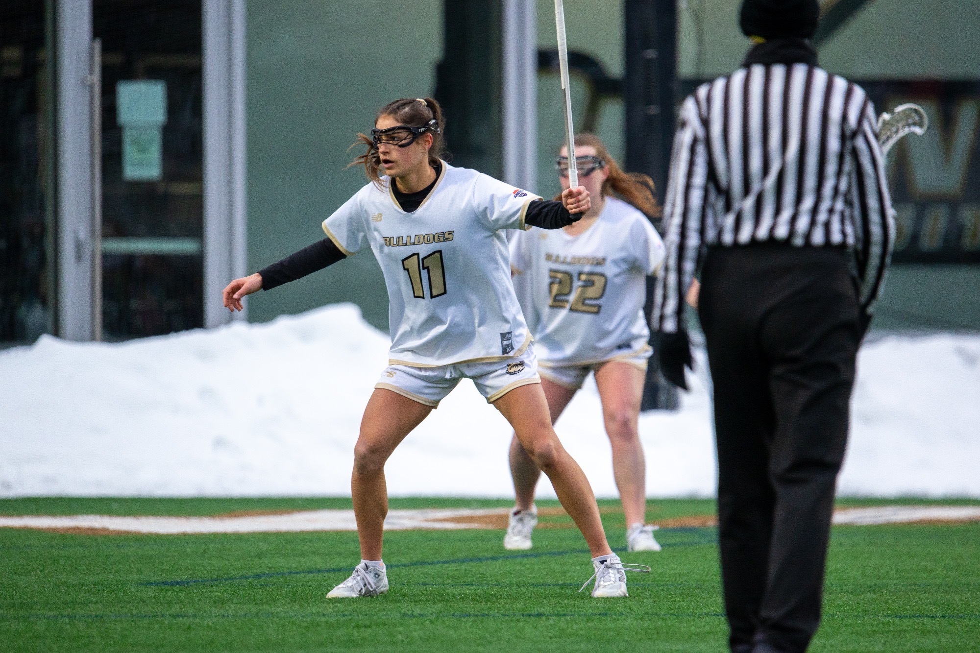Jess Tosone readies to play defense