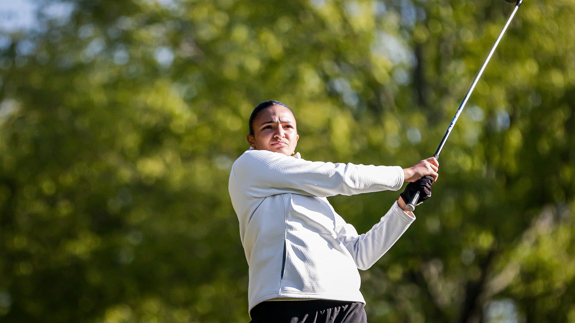 Miranda Prober admiring her drive