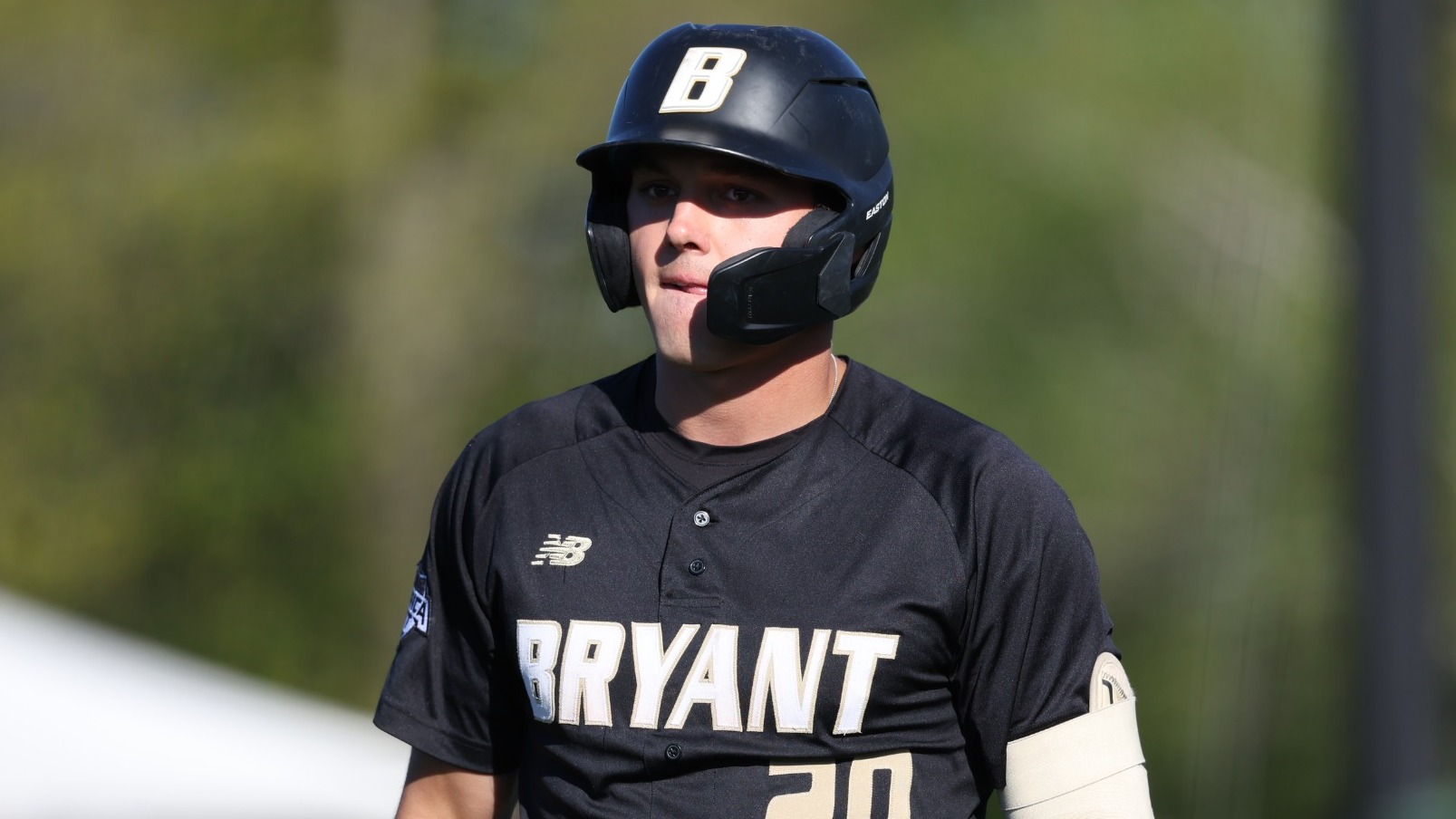 Charlie Saul Looks Back into the dugout vs Stonehill