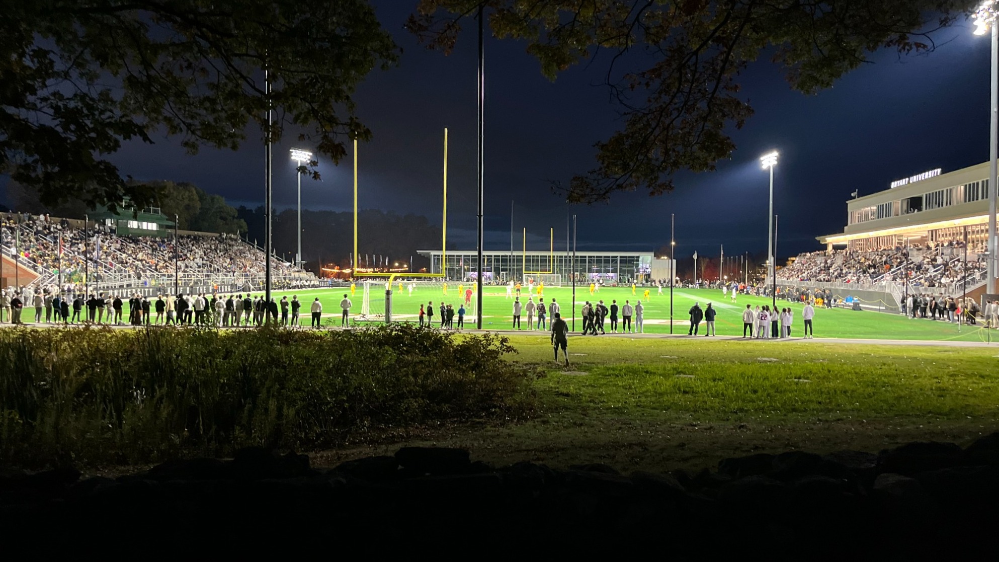Wide Shot of Packed Beirne Stadium vs vermont