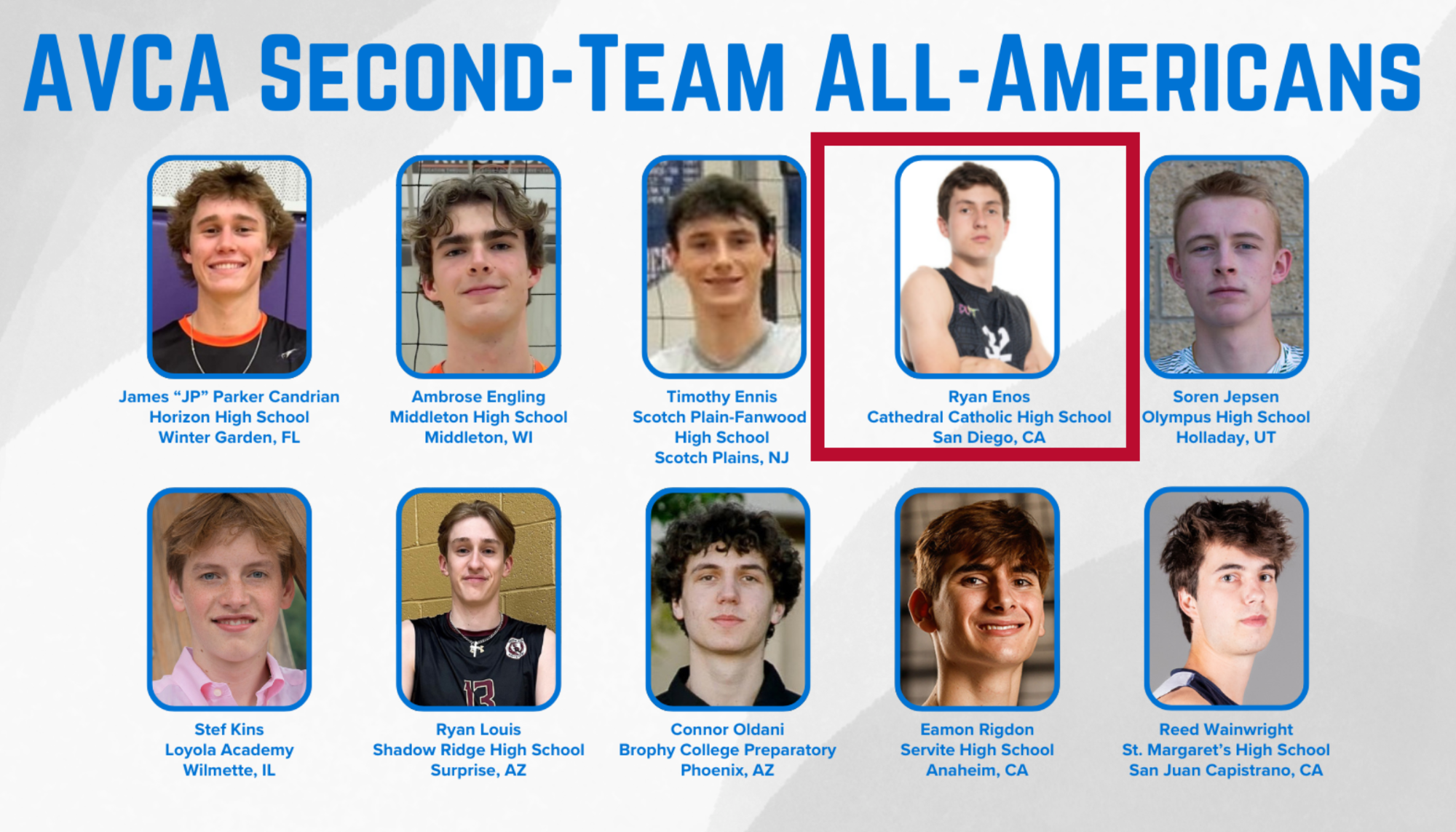 Ryan Enos '24 AVCA 2nd Team All-American