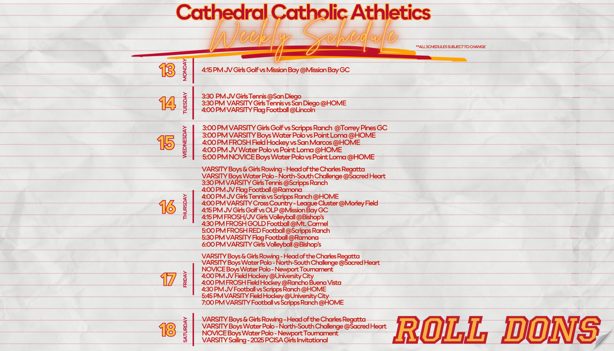 10.13.25 This Week in Athletics