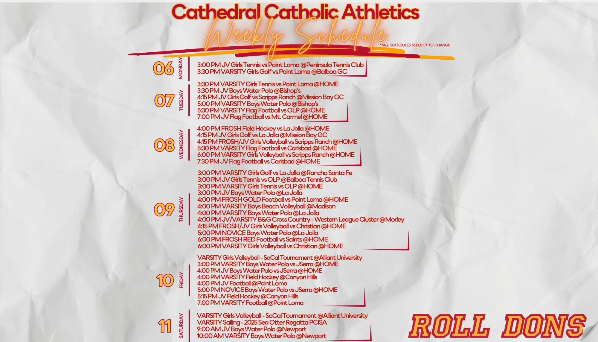 This Week in Athletics 10.6.2025