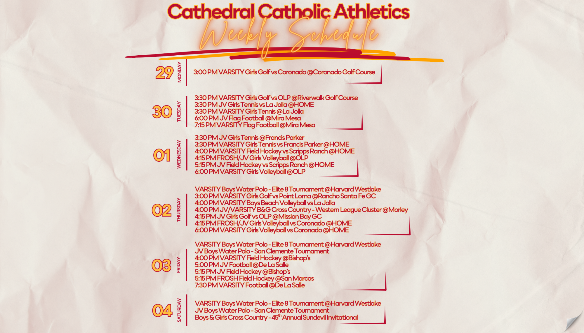 9.29.25 This week in Athletics