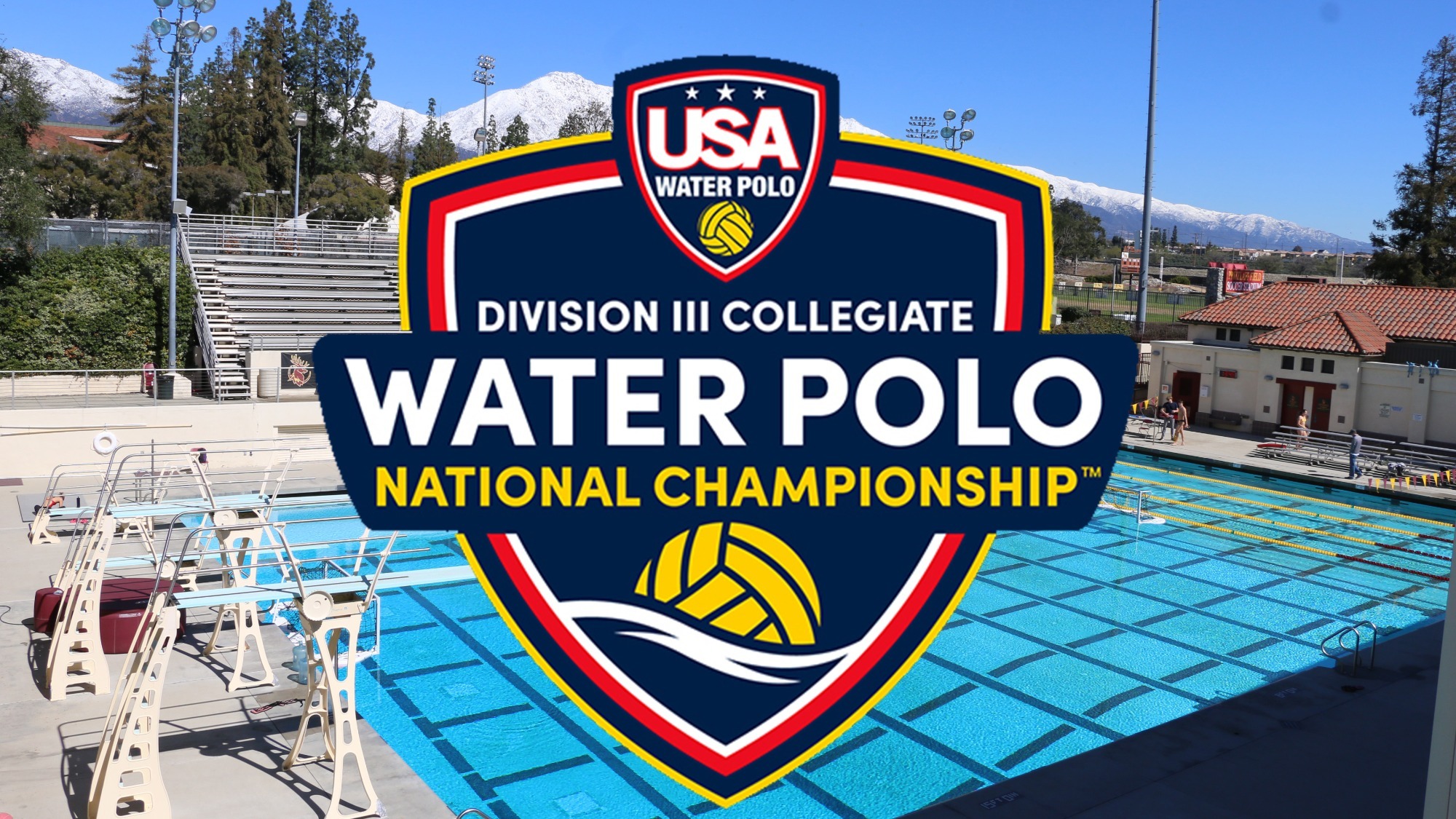 Axelrood Pool with the USA Water Polo DIII Championship logo