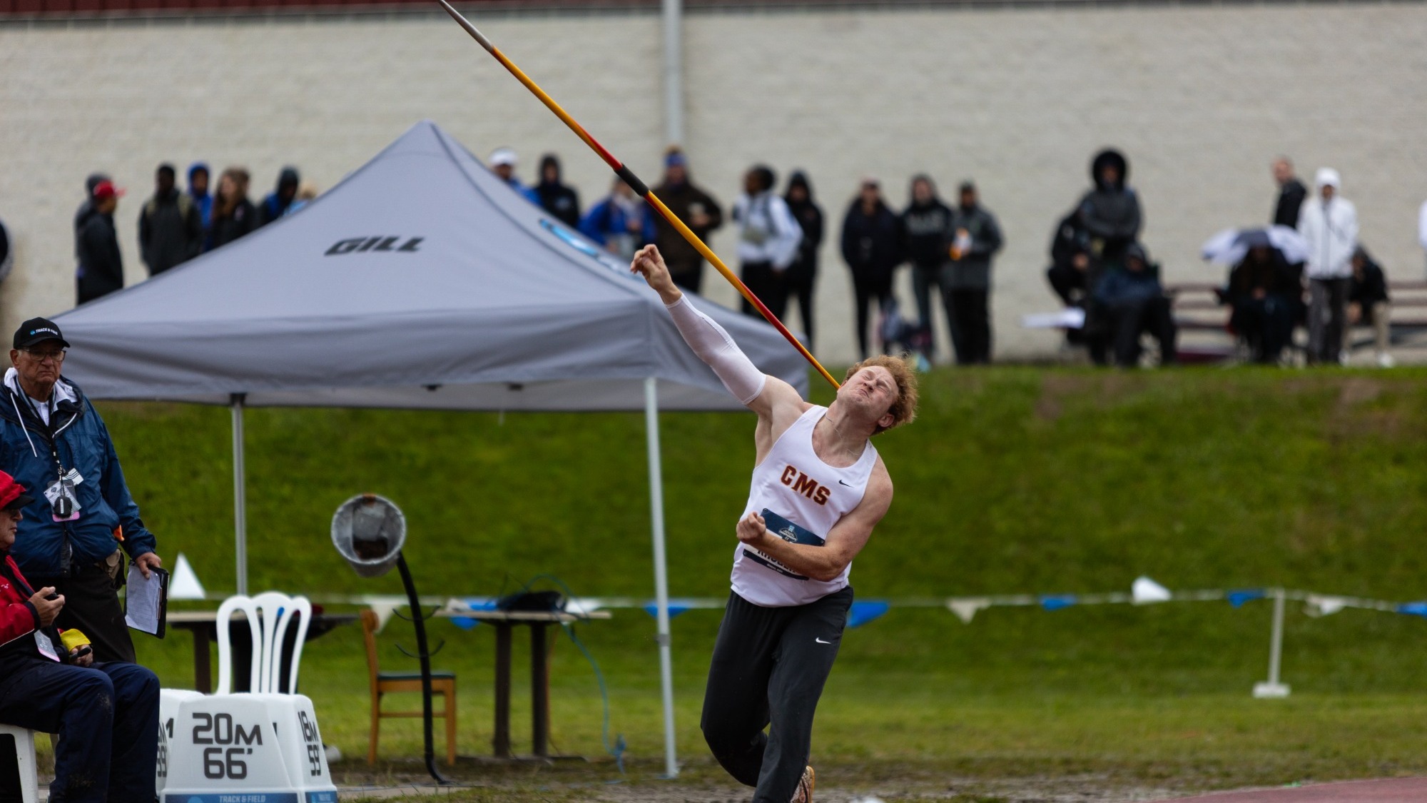 George Kruger throwing the javelin