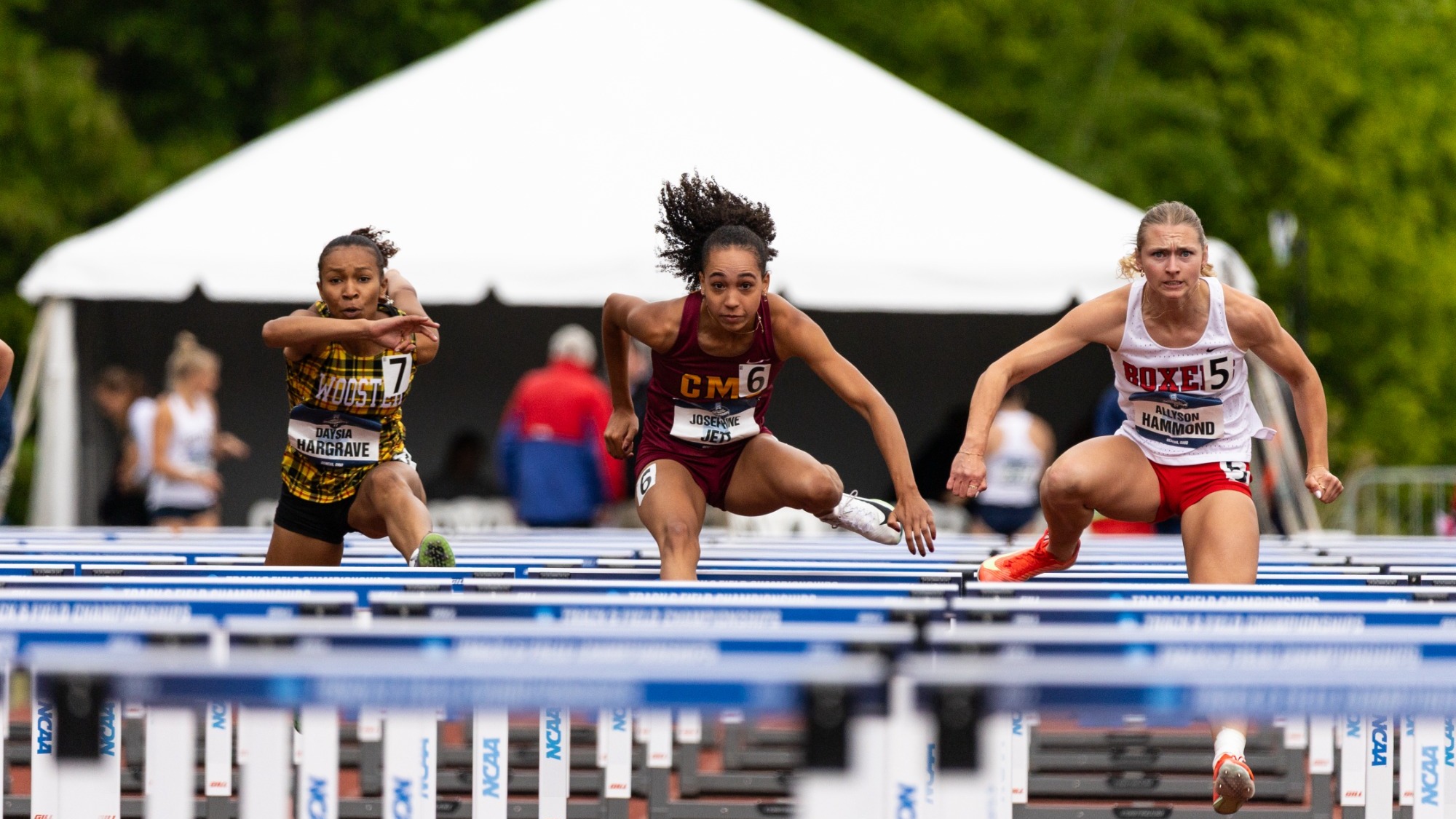 Josephine Jett hurdling