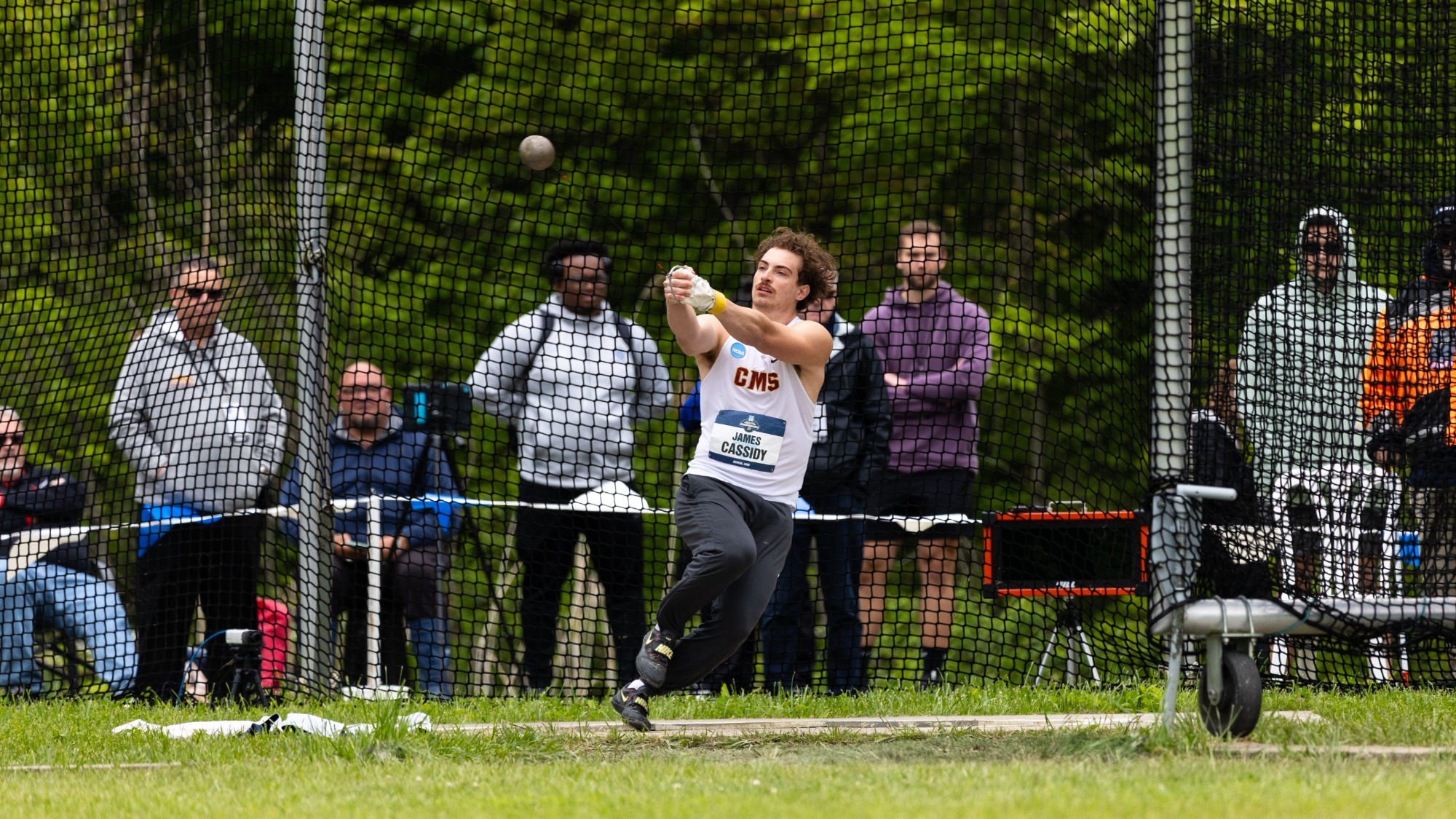 Kaden Cassidy throwing the hammer at NCAAs