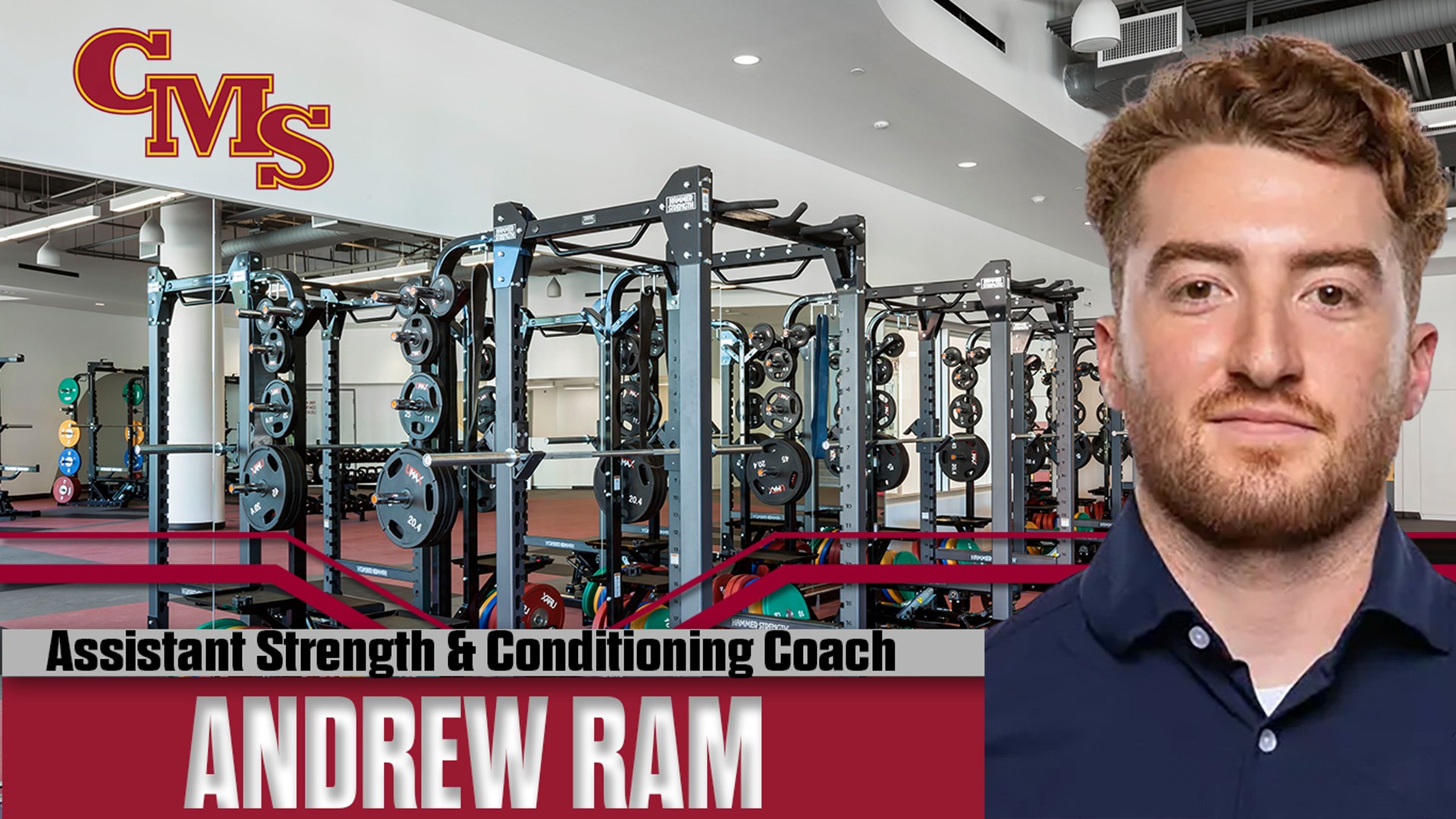 Andrew Ram with weight room behind him