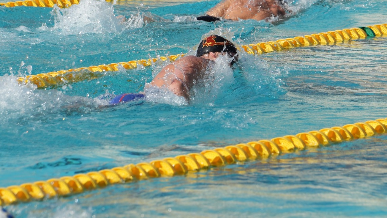 William Jones swimming the freestyle