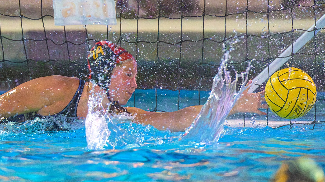 Natalie Stearns making a save