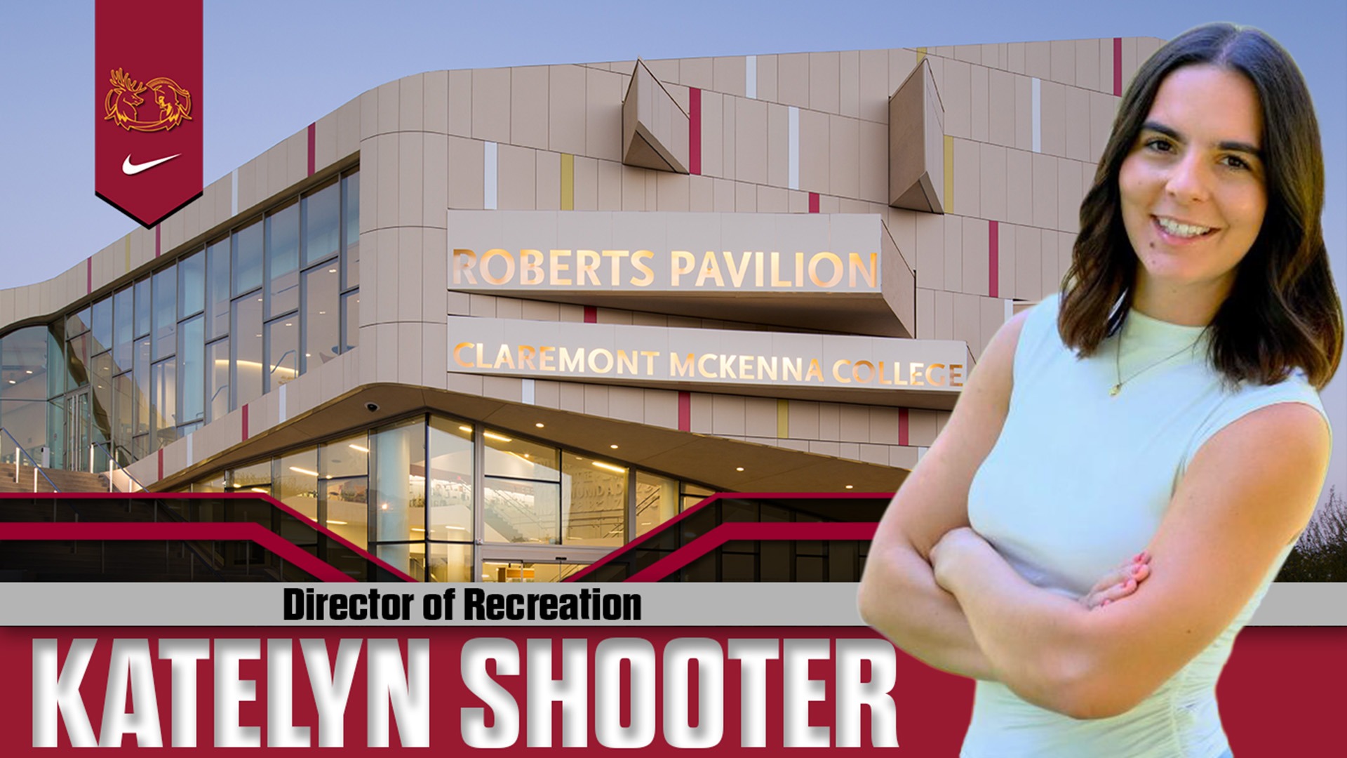 Katelyn Shooter posed shot with Roberts Pavilion in the background