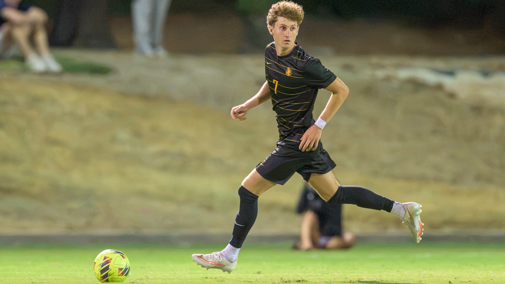 James Gomez looking upfield