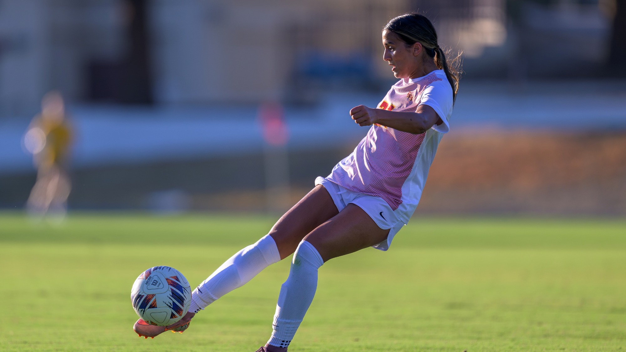 Avni Udupa kicking the ball