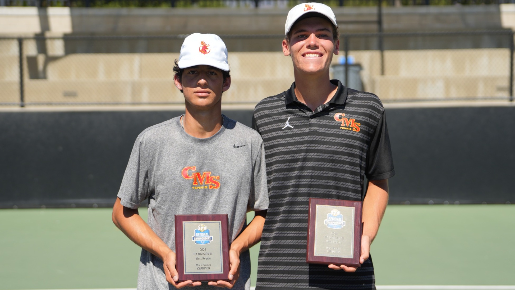 Kristian Sharma and Henry Wilson holding their ITA plaques