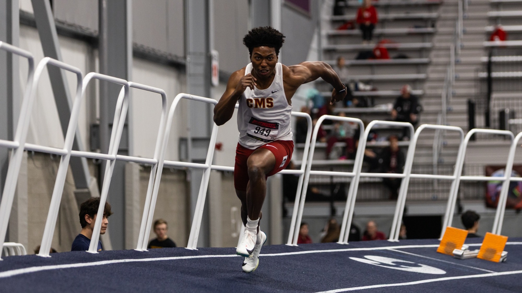 Aiden Owens running the 200 at the Whitworth Invitational
