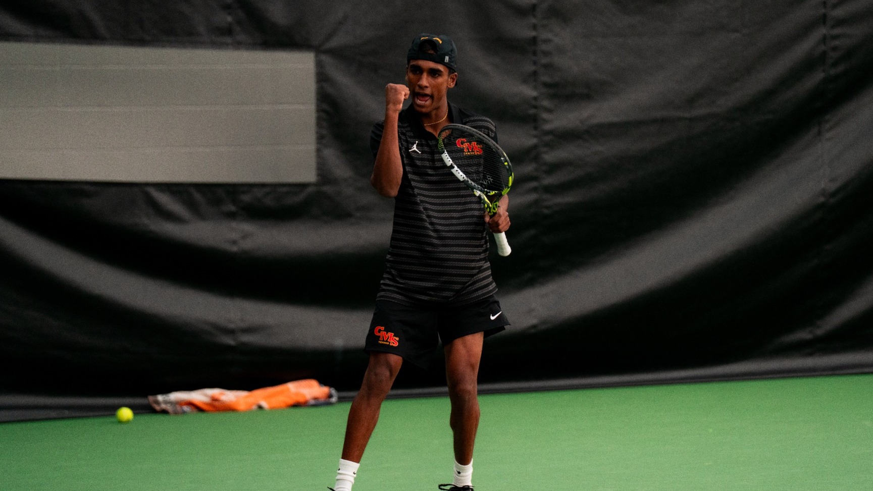 Sibi Raja pumping his fist