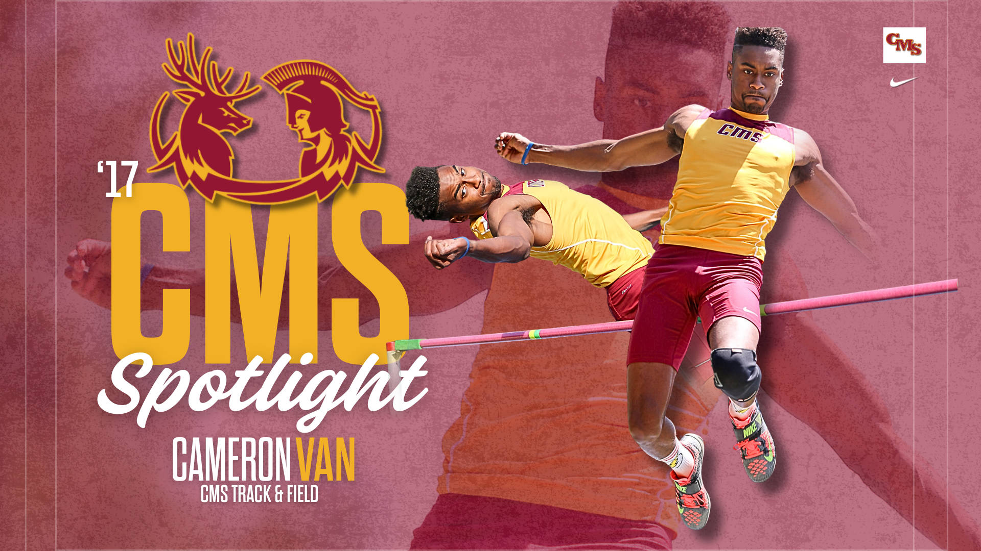 Cameron Van action shots with the words 