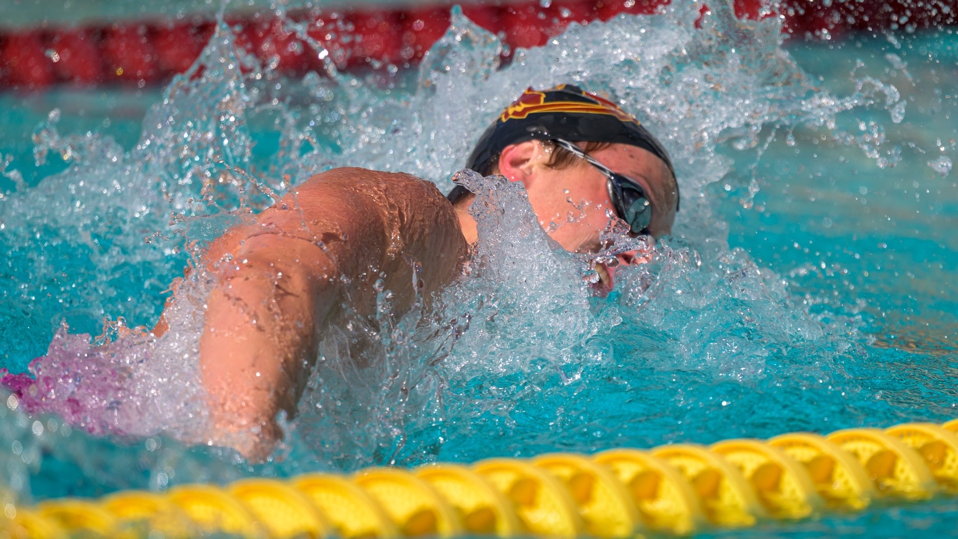 William Jones swimming the freestyle