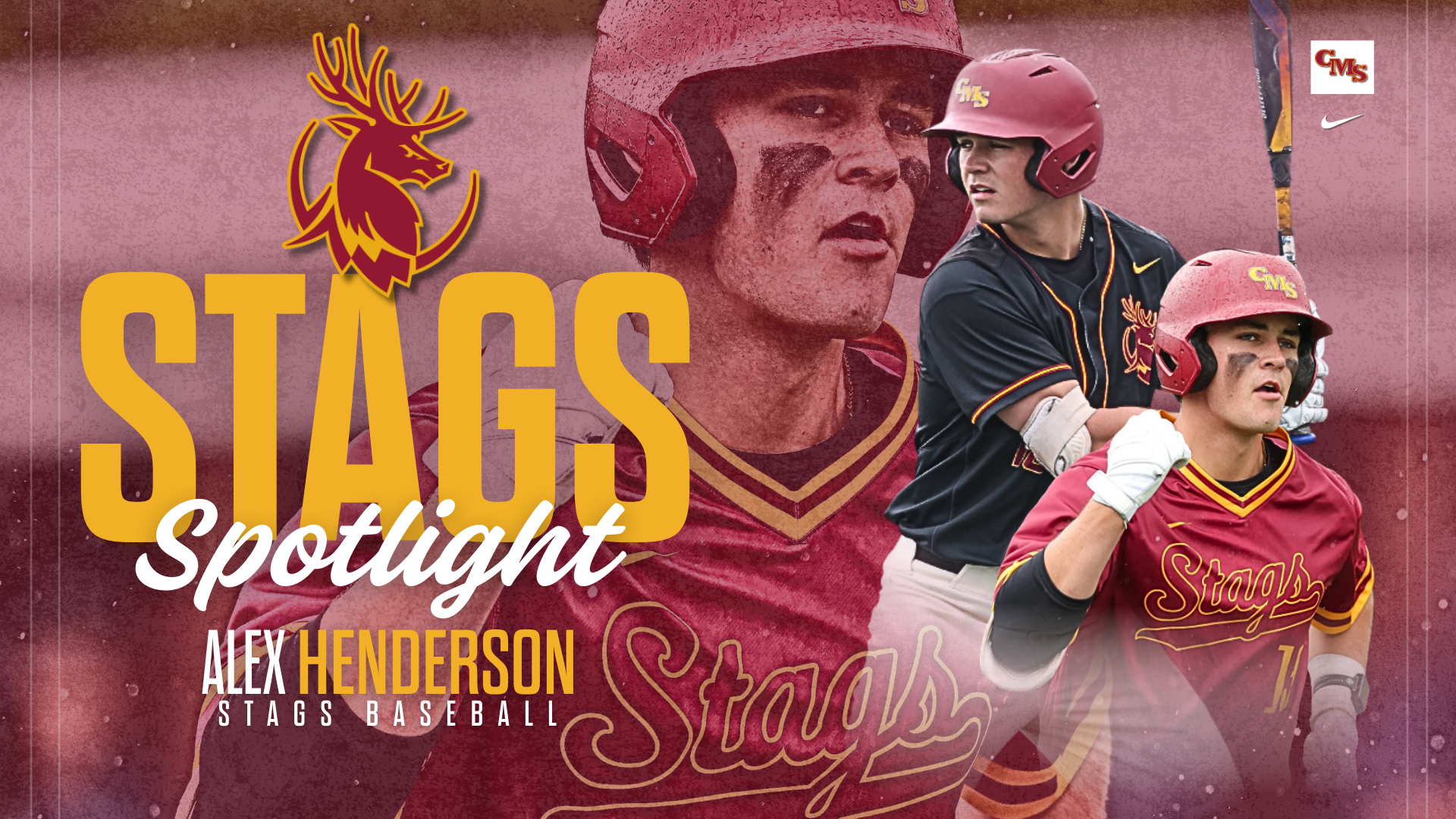 Alex Henderson action shots with the words 