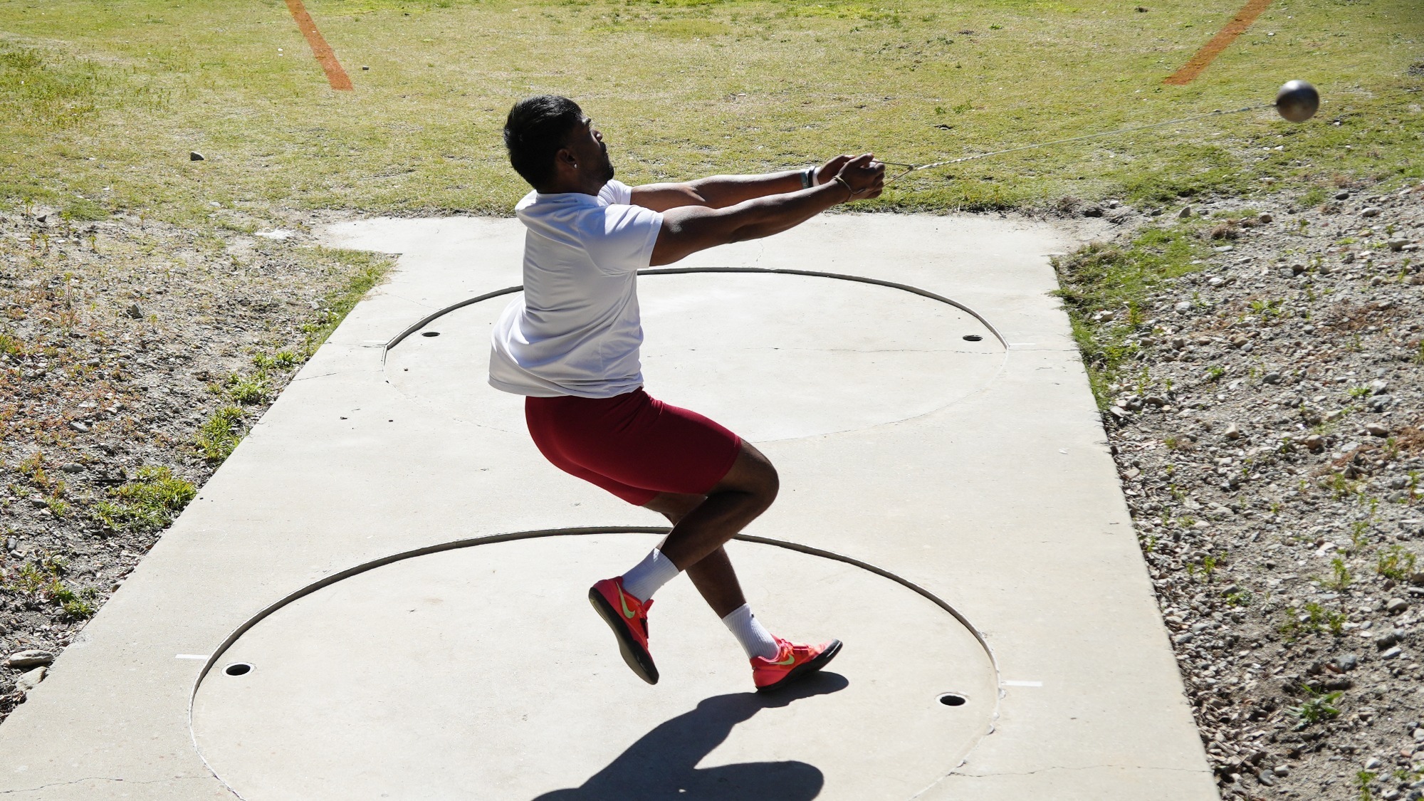 Kavin Prasanna throwing the hammer