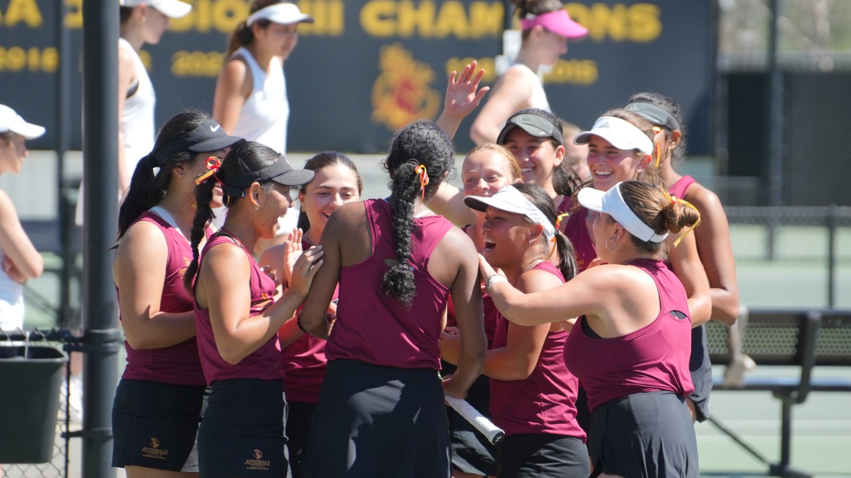 Athenas Celebrating the win over Bowdoin