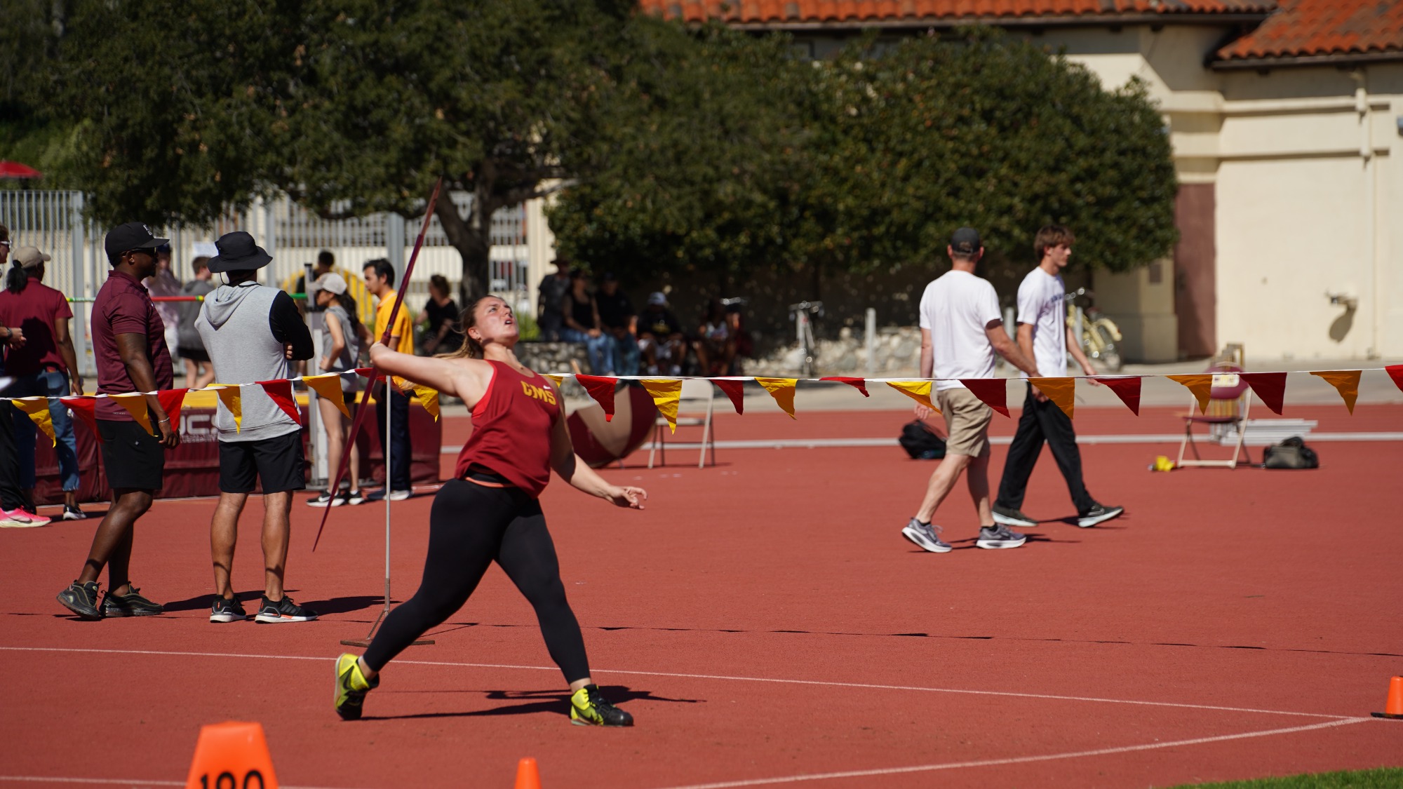 Sophia Laudi throwing the javelin
