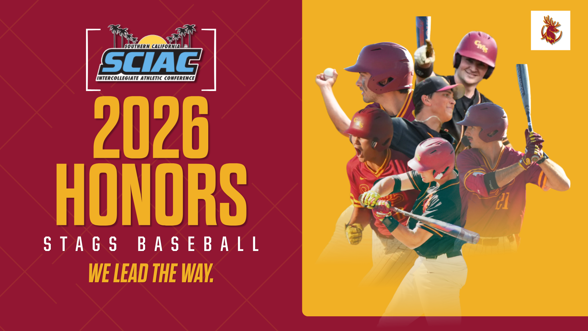 Collage of action shots of the CMS All-SCIAC winners with the words SCIAC Honors