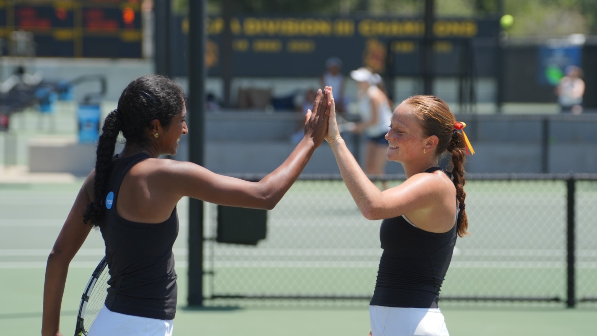Ananya Sriniketh and Celestina Cedillo High-Fiving