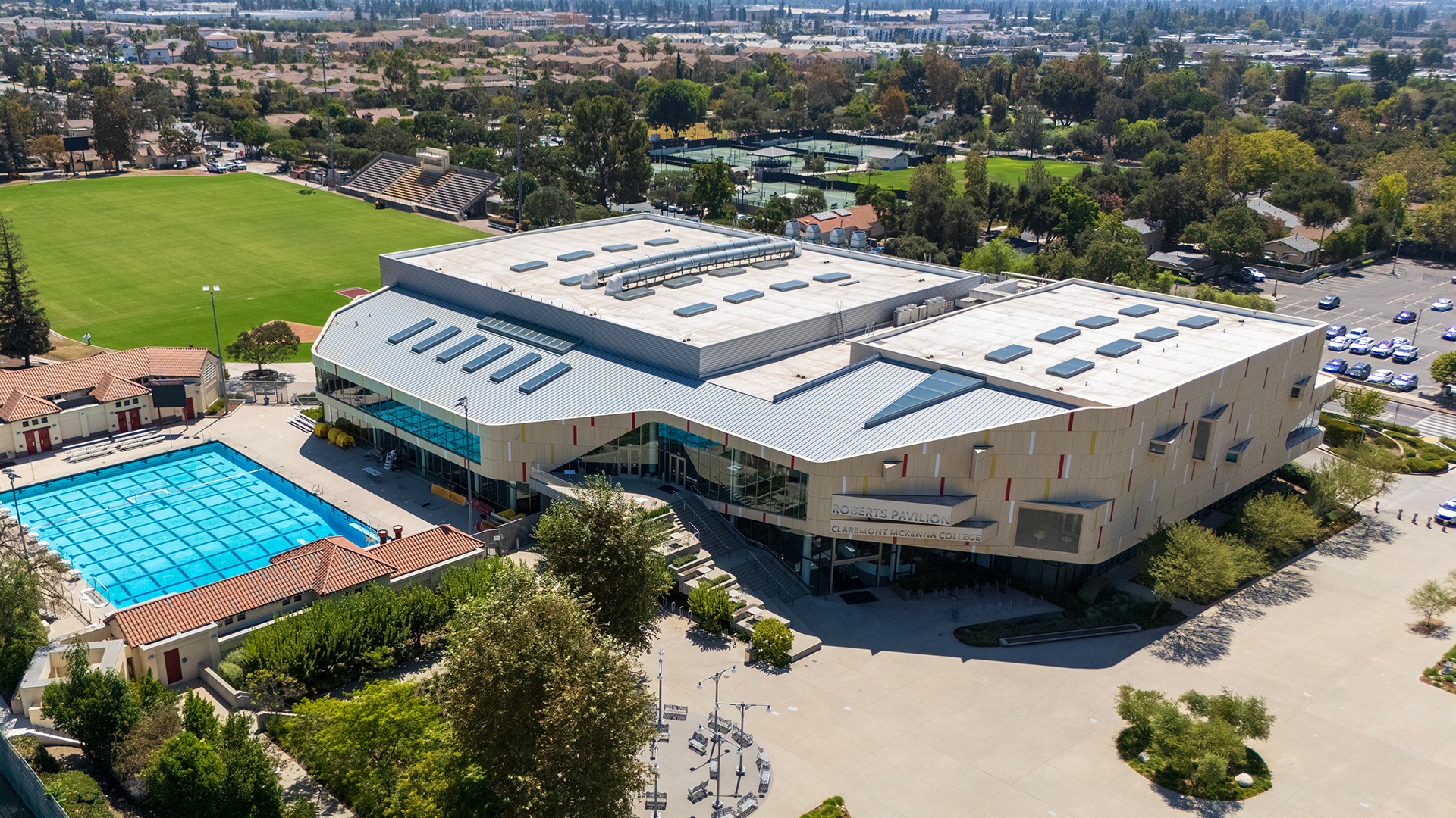 Roberts Pavilion drone shot