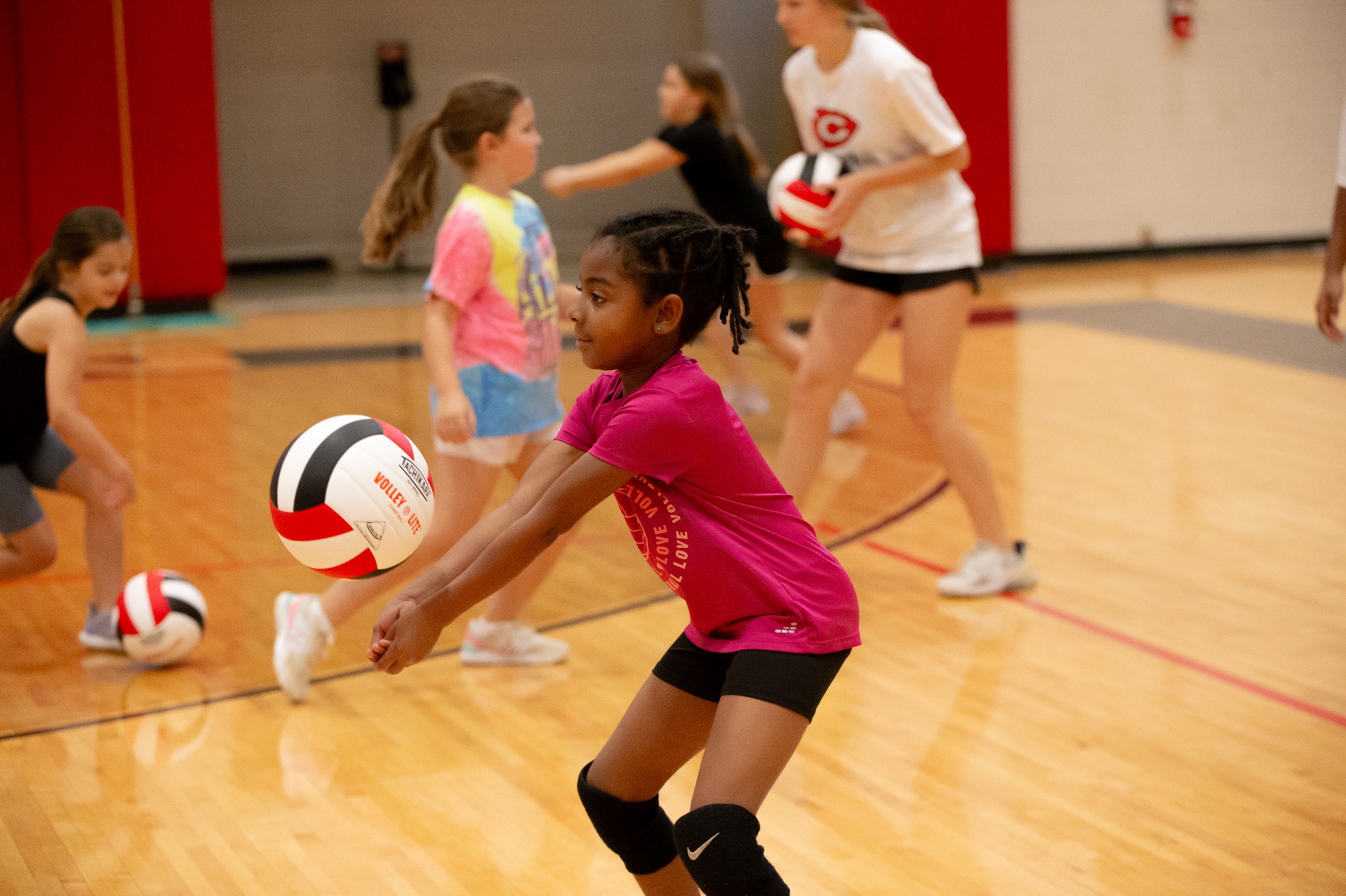 The Clinton High School volleyball team hosts mini camp this summer for girls in 1st through 8th grade. 