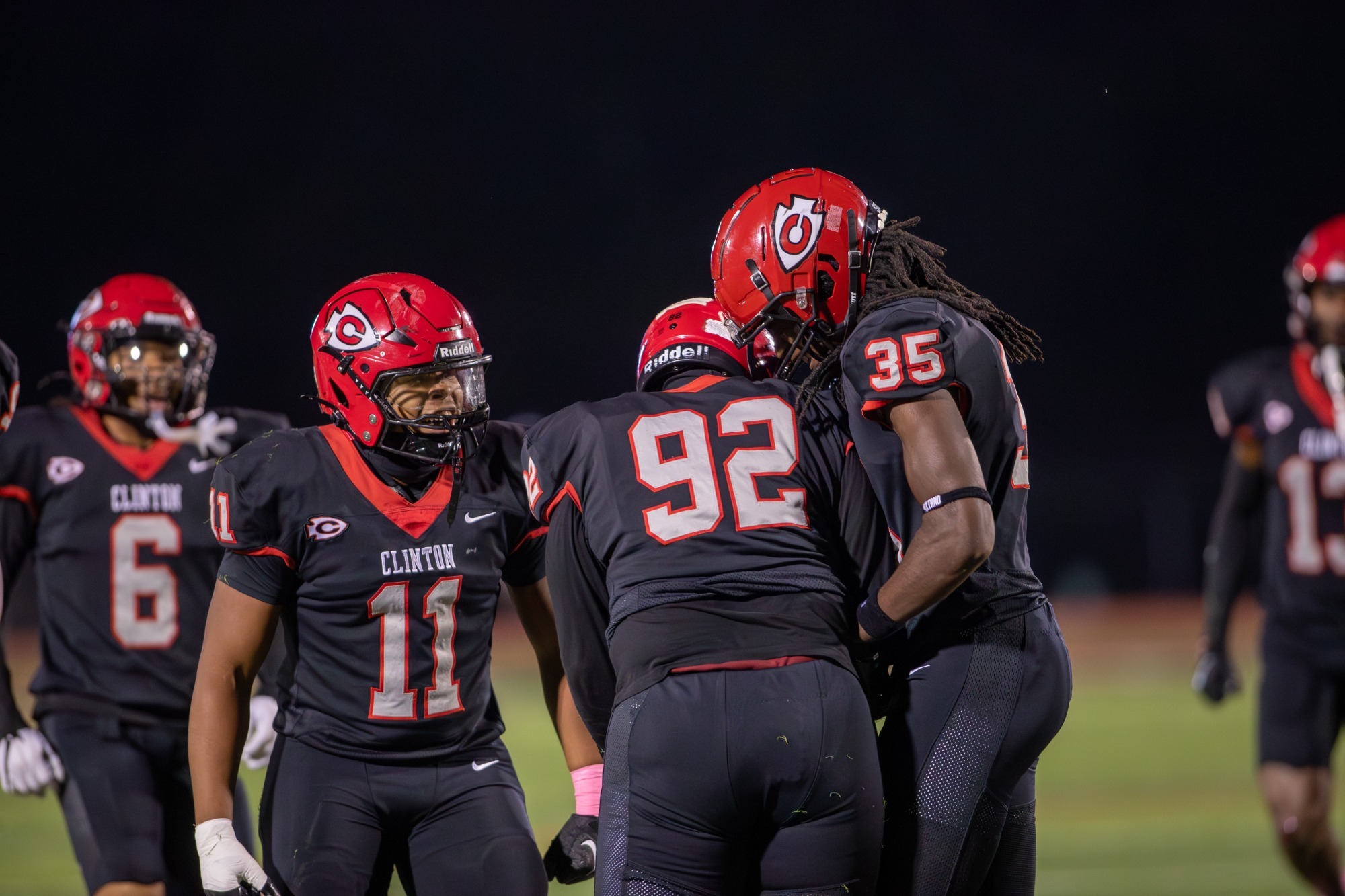Arrow Defensive players celebrate a stop.