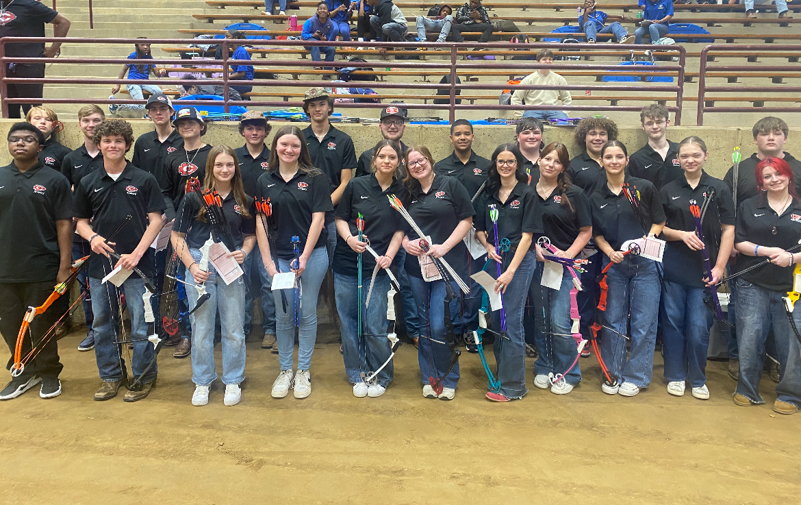 The CHS Archery team at the MHSAA AIMS North State Qualifier.
