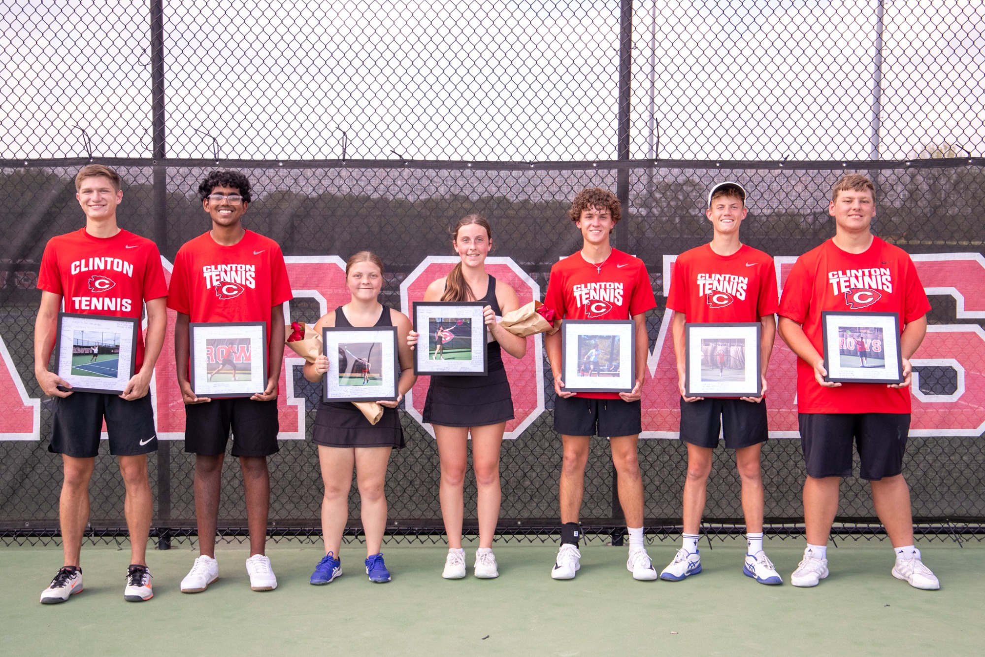 Clinton Arrow Tennis commemorated their seniors before their last home match against Richland on Wednesday. 