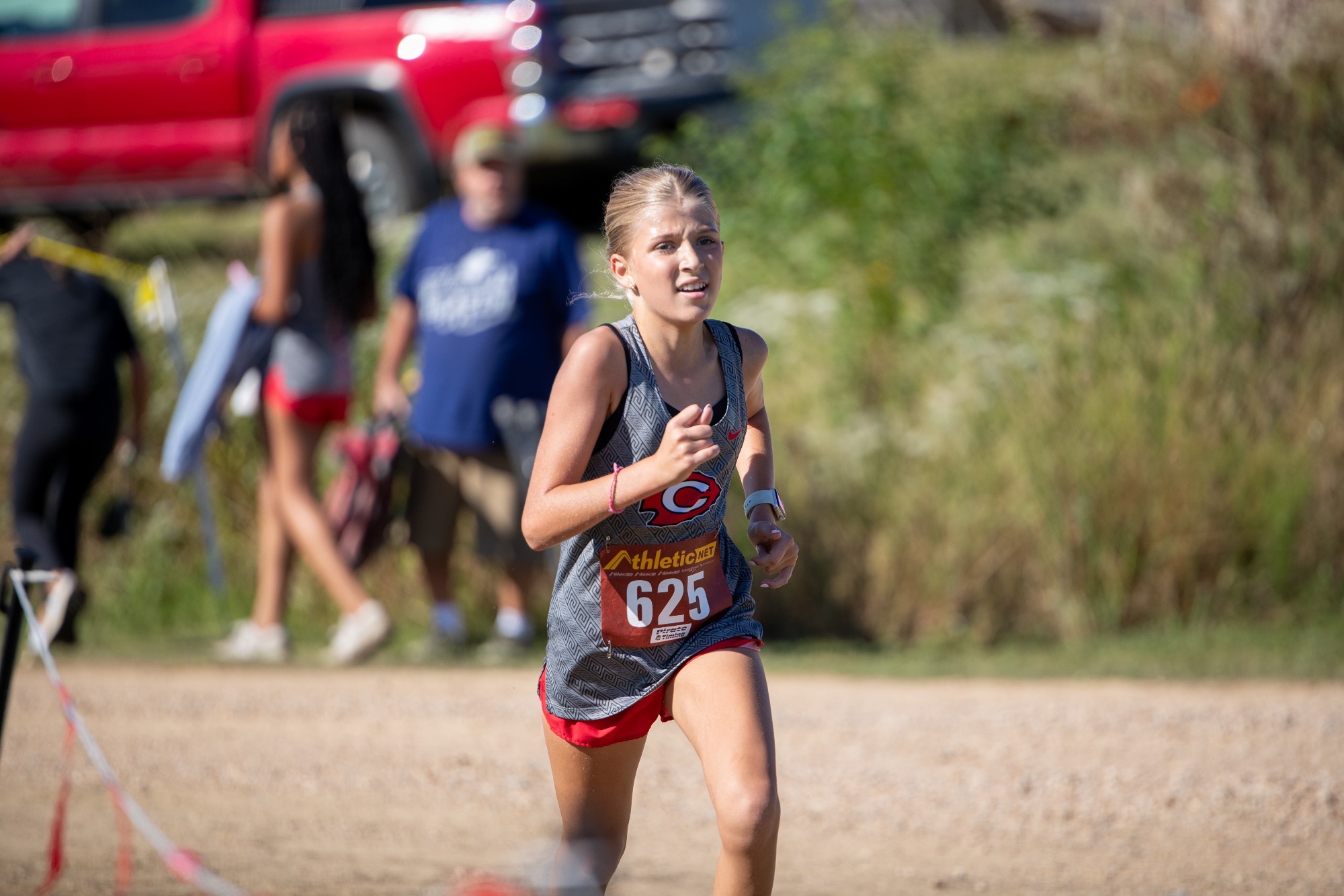 AvaKate Boone races towards the finish line.