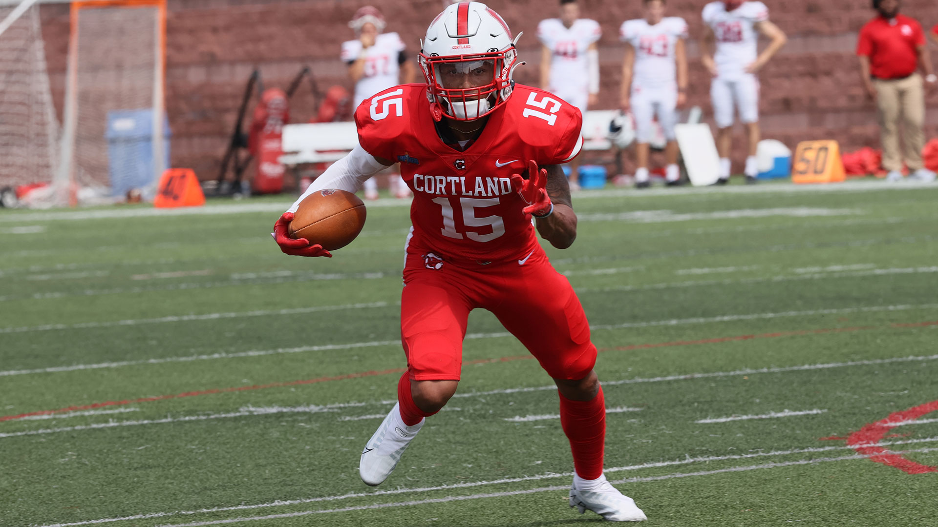 Alfanostjohn Runs for 247, Burgess Catches Two TD Passes, in 287 Win vs. Morrisville SUNY
